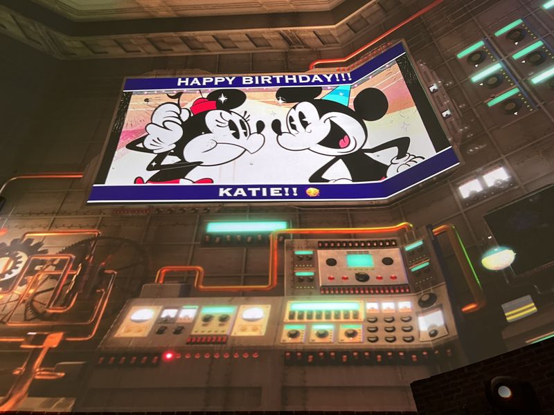 Katie's birthday made the big screen at Planet Hollywood Observatory. Photo by Gregg Jacobs.