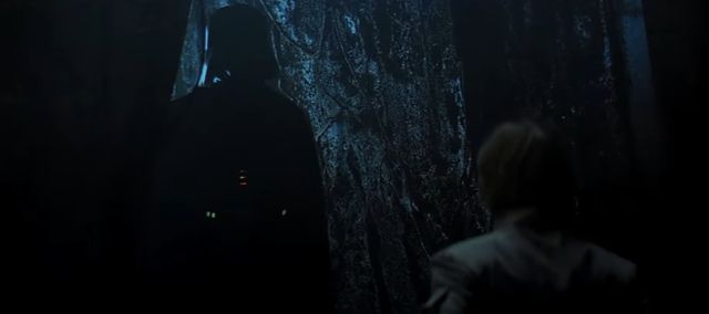 Luke faces Vader in the cave