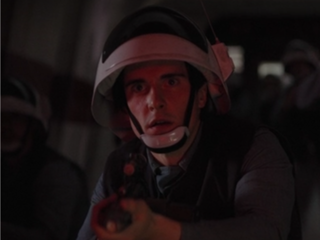 Rebel soldier reacting to Vader appearing in the ship